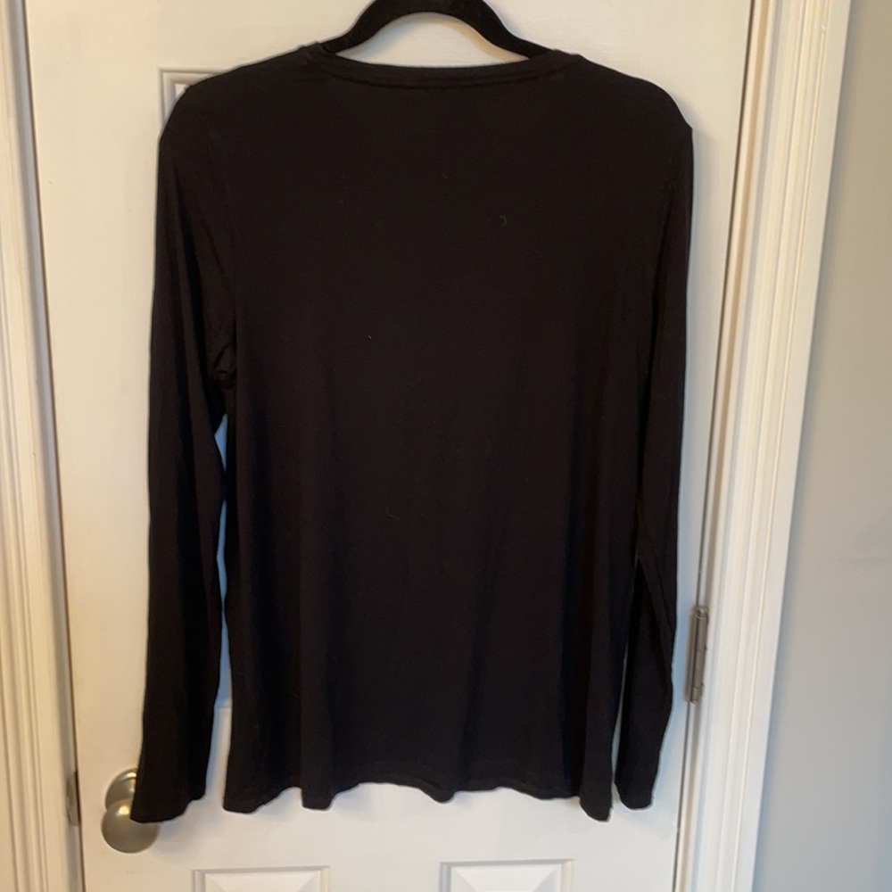 Eileen Fisher Black Long Sleeve Top - Picture 5 of 6